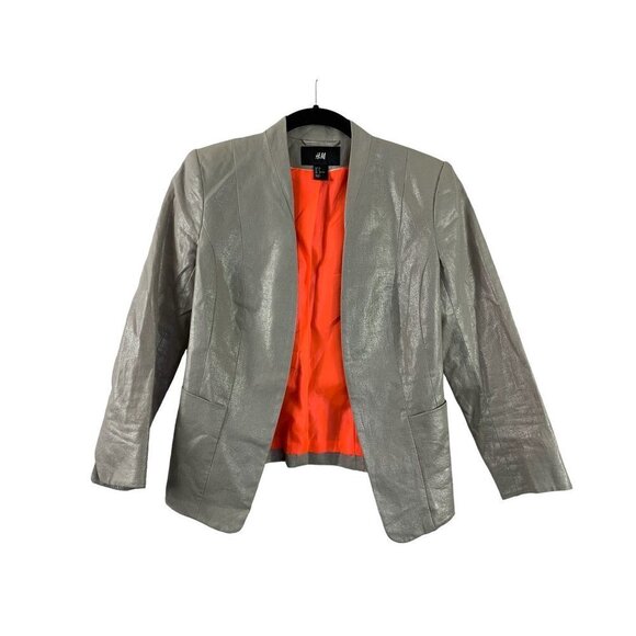 H&M Jackets & Blazers - H&M Women's Metallic Light Grey Blazer